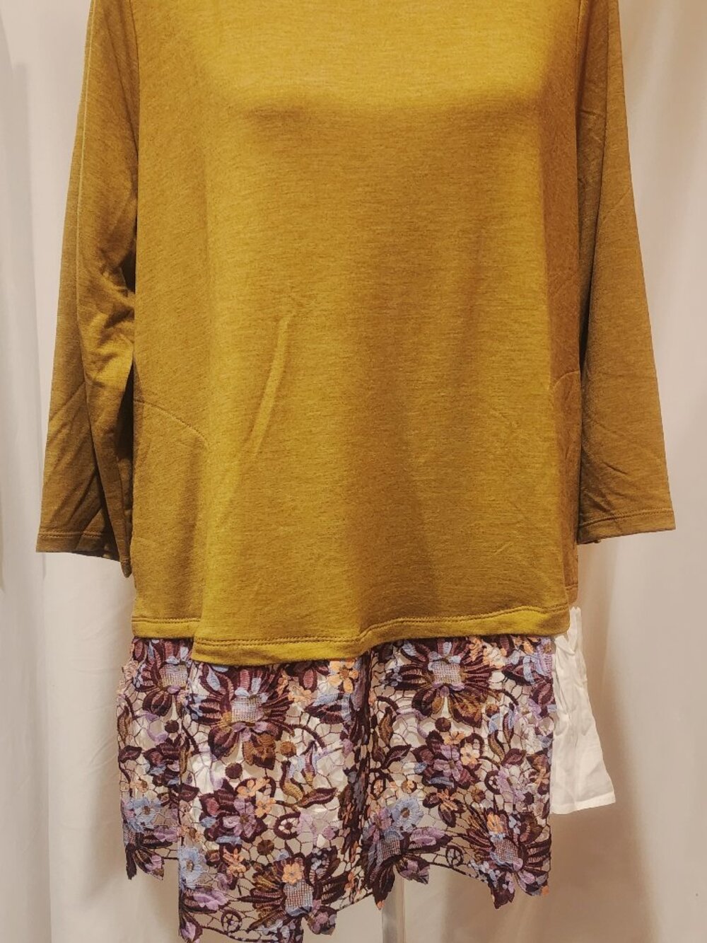 LOGO Lounge Boho long sleeve tunic with lace ruffle hem with pockets Size L - Picture 7 of 8